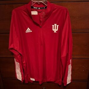 Adidas Indiana Hoosiers Crimson Quarter-Zip Top with White Accents